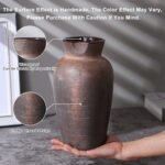 QGZXW Rustic Terracotta Farmhouse Vase 10.9 Inch - Image 3