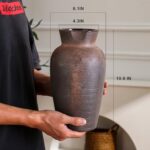 QGZXW Rustic Terracotta Farmhouse Vase 10.9 Inch - Image 2