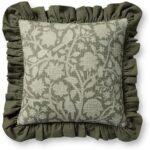 Qgzxw Kathleen Green Floral Ruffle Pillow Cover - Image 2