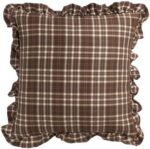 Qgzxw Farmhouse Plaid Ruffle Pillow Cover
