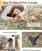 QGZXW 8x10 Vintage Floral Washable Rug - Image 6