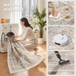 QGZXW 8x10 Washable Non Slip Area Rug - Image 5