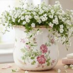 QGZXW Vintage Crackle Ceramic Plant Pot - Image 4