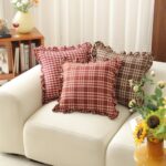 Qgzxw Farmhouse Plaid Ruffle Pillow Cover - Image 5