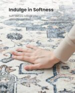 QGZXW 8x10 Blue Vintage Washable Rug - Image 5