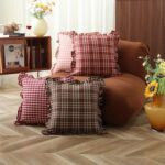 Qgzxw Farmhouse Plaid Ruffle Pillow Cover - Image 7