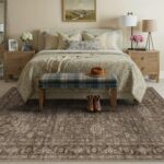 QGZXW 8x10 Vintage Brown Washable Rug - Image 4