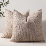 DEZENE 18x18 Striped Boucle Pillow Covers