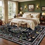 QGZXW 8x10 Vintage Floral Washable Rug - Image 2