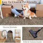 QGZXW 8x10 Vintage Brown Washable Rug - Image 6