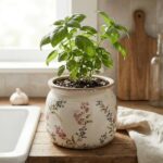 QGZXW Vintage Ceramic Planter 6.29in - Image 9