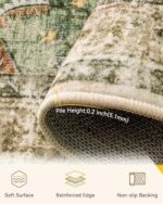 QGZXW 8x10 Vintage Floral Washable Rug - Image 5