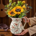 QGZXW Vintage Ceramic Rose Vase With Handle - Image 5