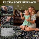 QGZXW 8x10 Vintage Floral Washable Rug - Image 4