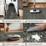 QGZXW 8x10 Vintage Dark Green Rug - Image 5