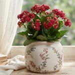 QGZXW Vintage Ceramic Planter 6.29in - Image 2