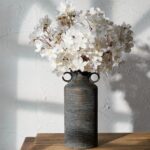 QGZXW Rustic Ceramic Vase with Handles - Image 2