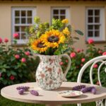 QGZXW Vintage Ceramic Rose Vase With Handle - Image 2