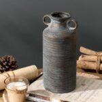 QGZXW Rustic Ceramic Vase with Handles - Image 5