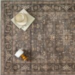 QGZXW 8x10 Vintage Brown Washable Rug - Image 9