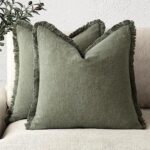 Foindtower 18x18 Linen Fringe Pillow Covers
