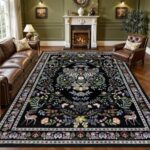 QGZXW 8x10 Vintage Floral Washable Rug