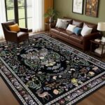 QGZXW 8x10 Vintage Floral Washable Rug - Image 9