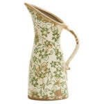 Tuscan Ceramic Green Scroll Pitcher Vase : Home & Kitchen