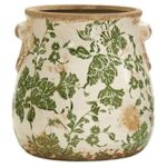QGZXW Tuscan Floral Ceramic Vase 6.5in